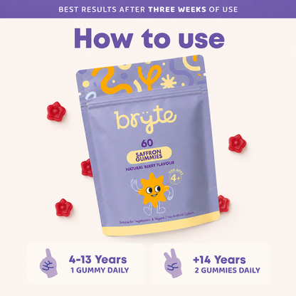 Bryte Saffron Daily Gummies  + Natural ADHD Support for Kids